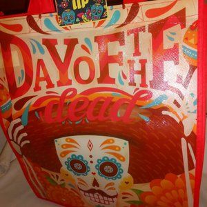 NEW LLP Reusable Day of the Dead Tote Shopping Trick or Treat Bag 2 handles 💀🎃